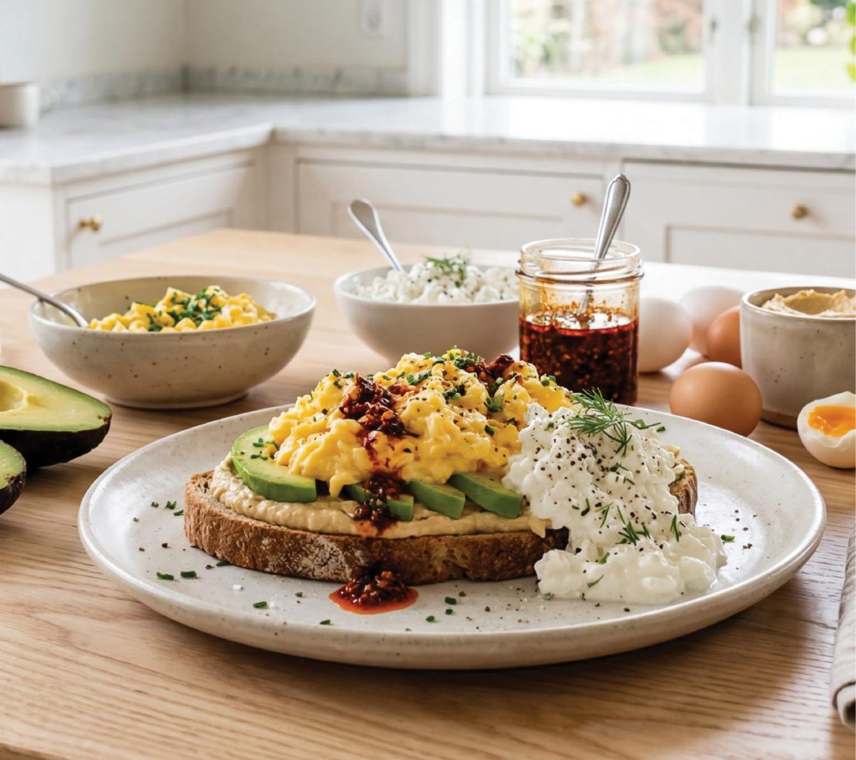 toast met avocado en ei